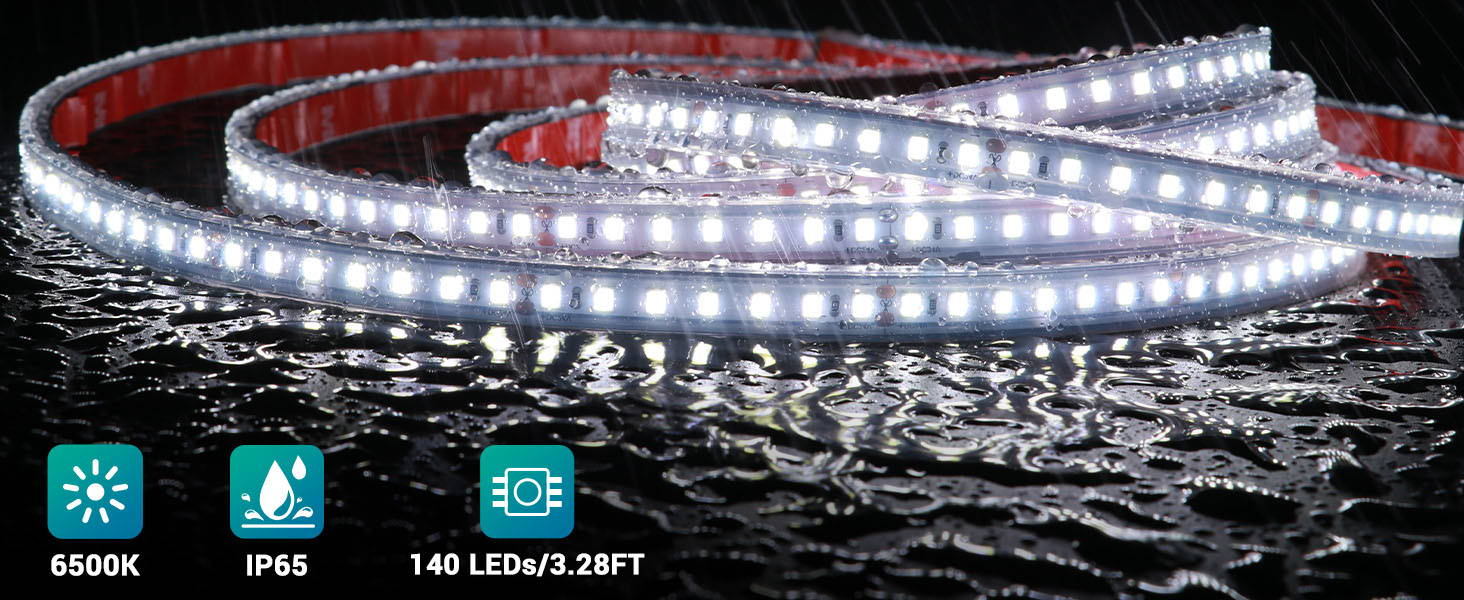 Ustellar Super Bright IP65 Waterproof White LED Light Strips
